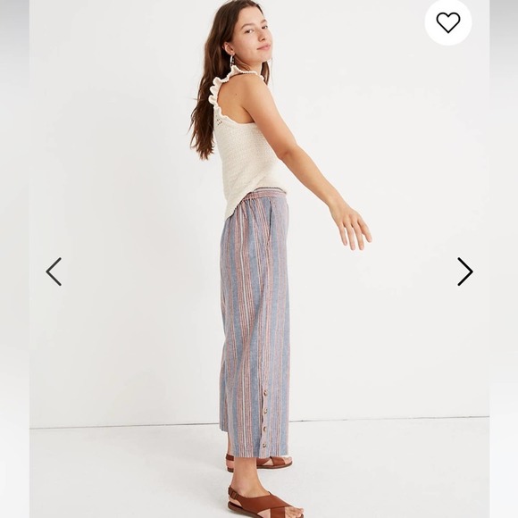 Madewell Pants - Madewell Tall Side-Button Huston Pull-On wide pants Rainbow Stripe size S